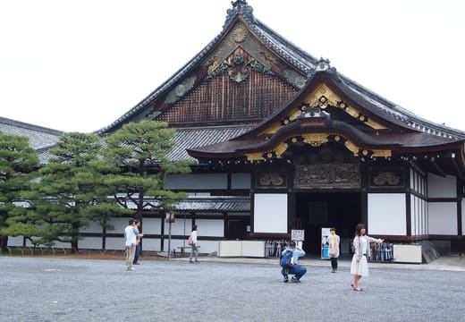 The ornate entrance porch of the Ninomaru Palace at Nijo Castle, Kyoto