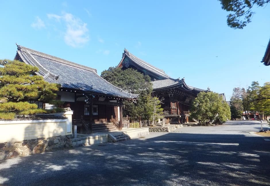 The main halls of Seiryo-ji, known as Saga Shakado, in Saga, Kyoto